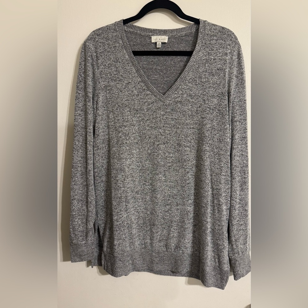 Lucky Brand Gray V-Neck Women's Sweater